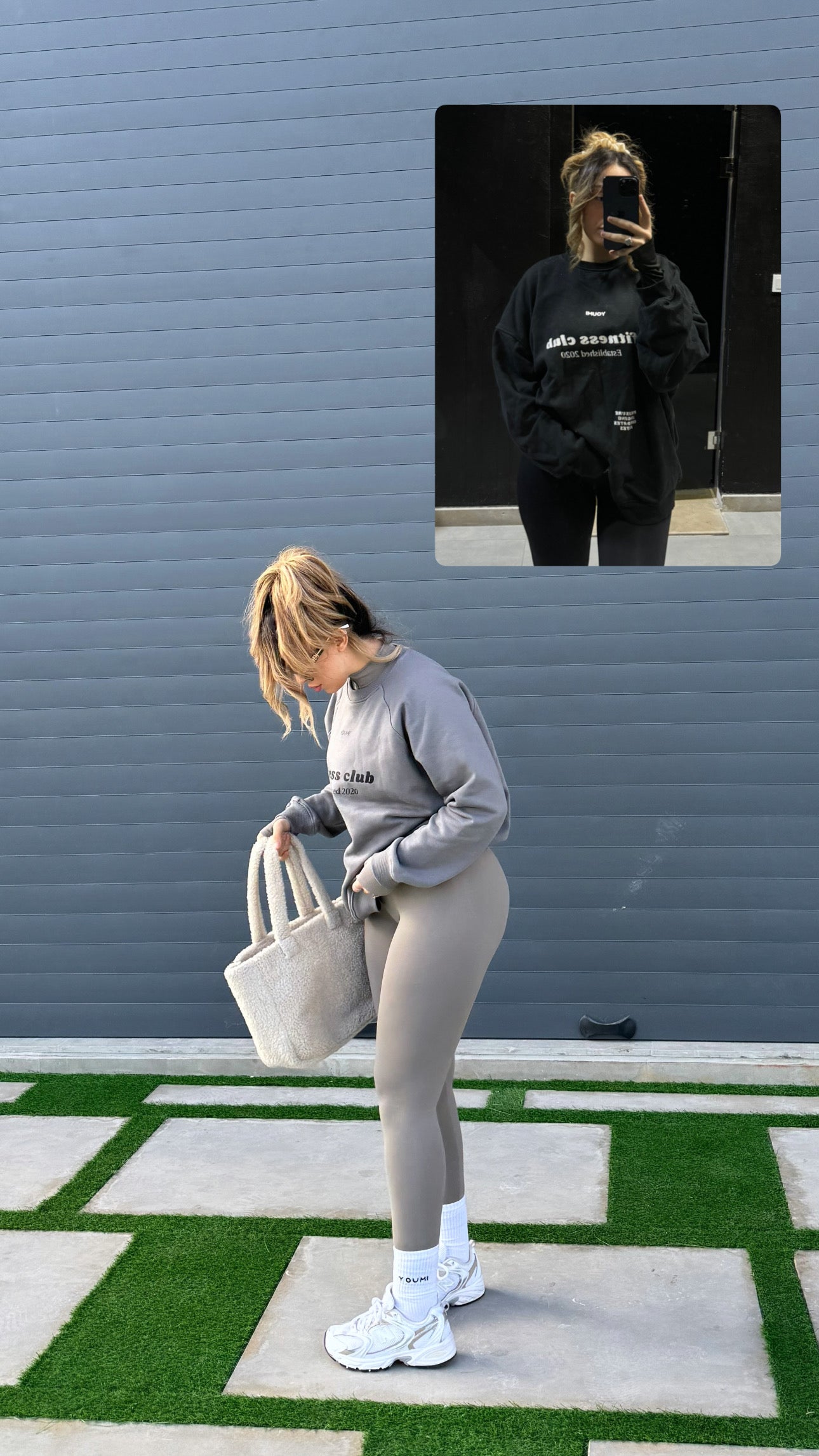 Sweatshirt Fitness club-Bleu