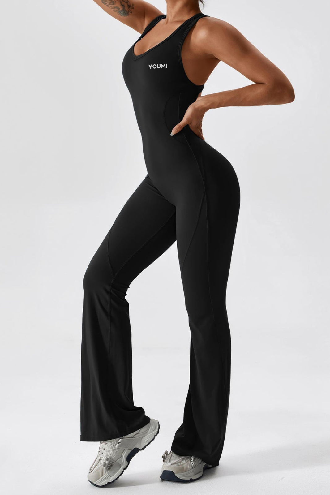 Lily Flare Jumpsuit-Black