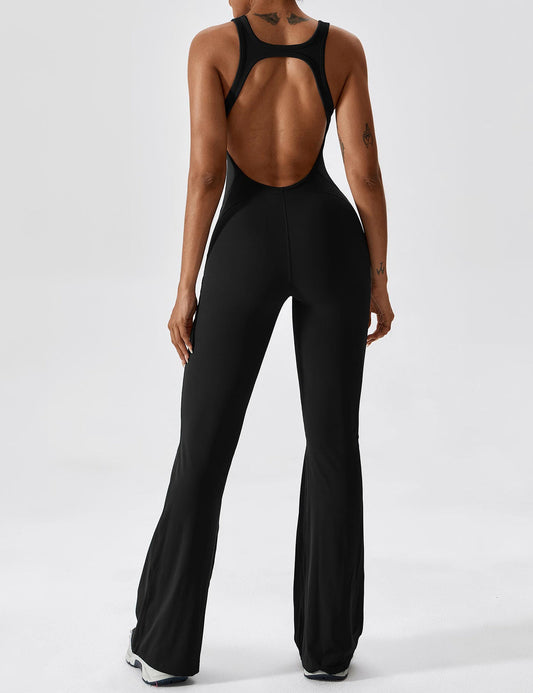 Lily Flare Jumpsuit-Black
