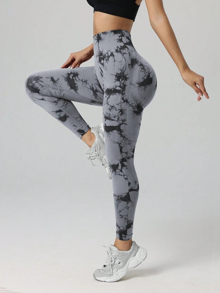 Tye Die youmi leggings in Light grey