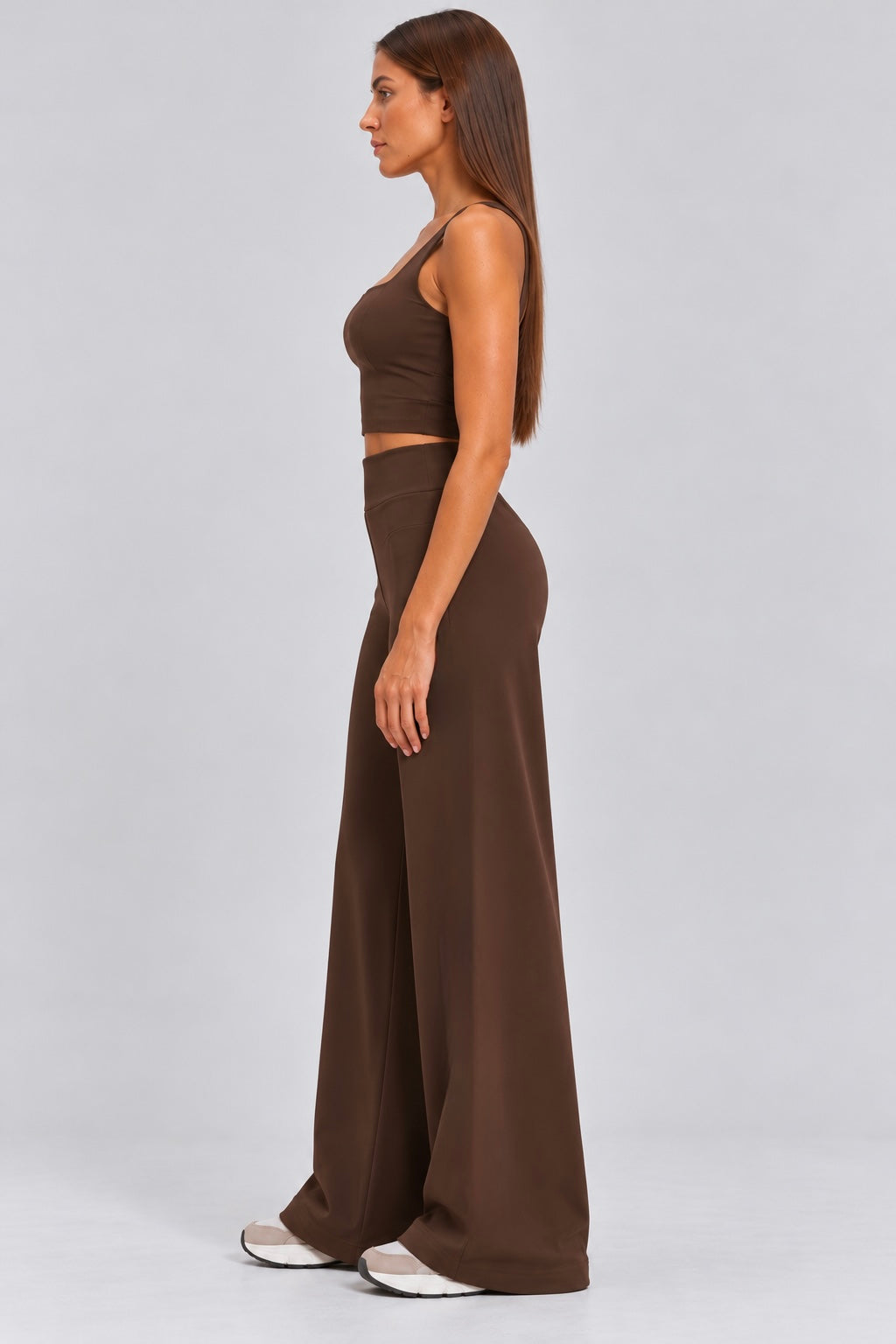 Wide leg set-chocolate