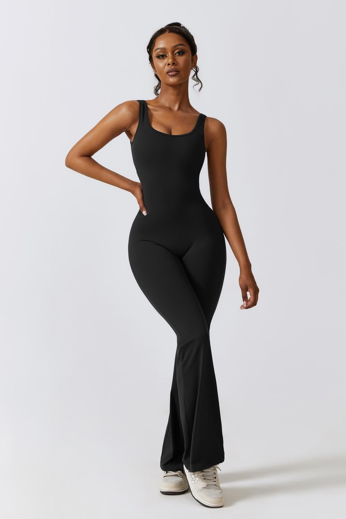Sculpt Flare Jumpsuit – Black