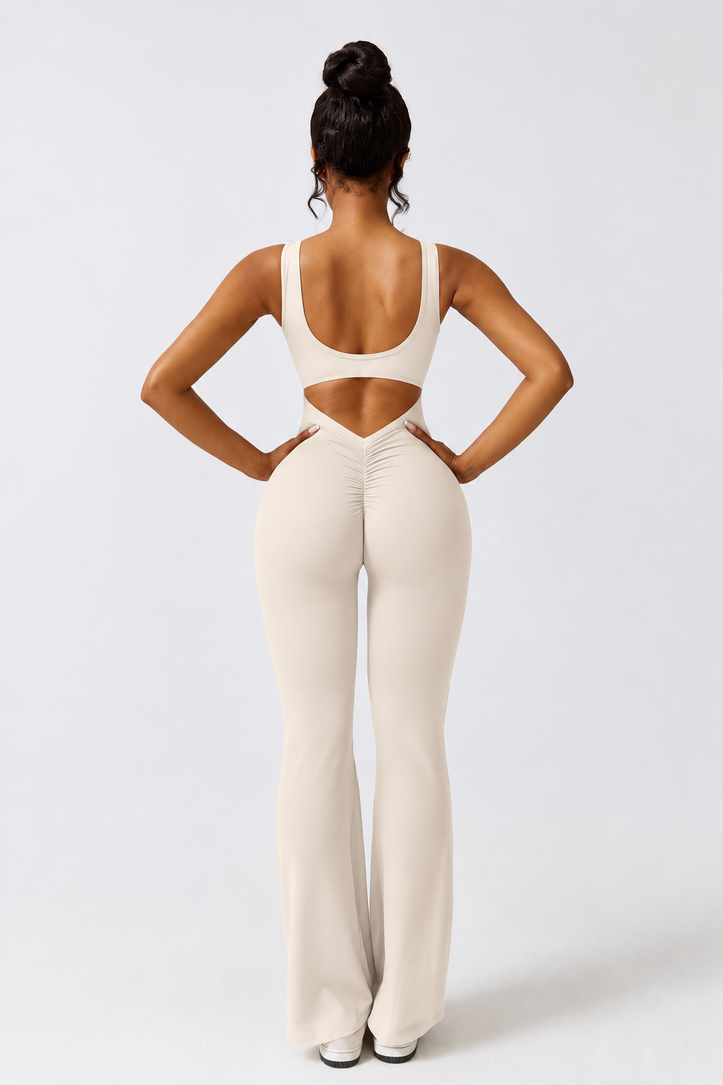 Sculpt Flare Jumpsuit – Ivory