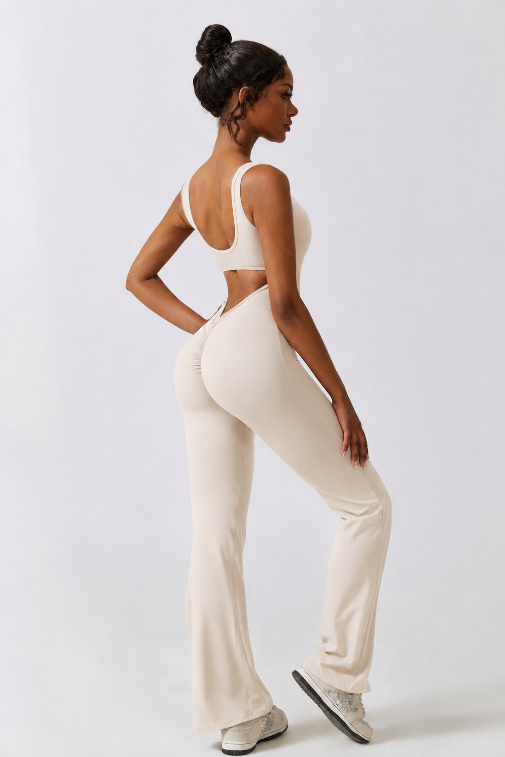 Sculpt Flare Jumpsuit – Ivory