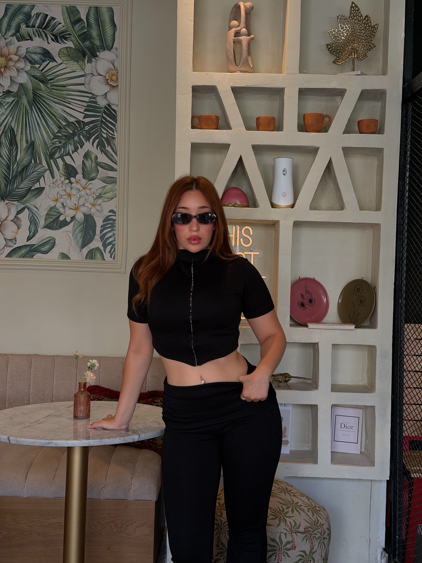 You.lounge falre set-Black