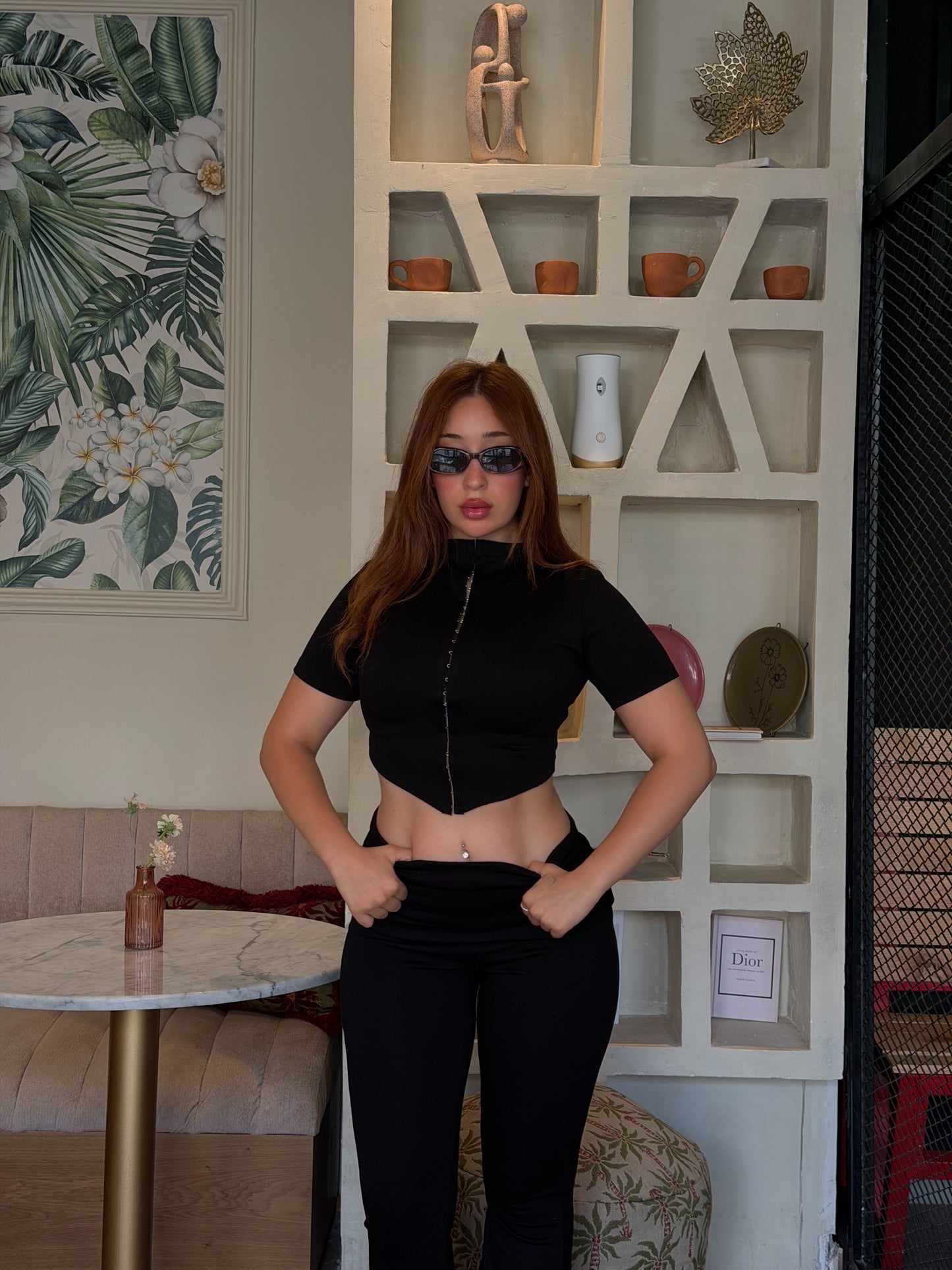 You.lounge falre set-Black