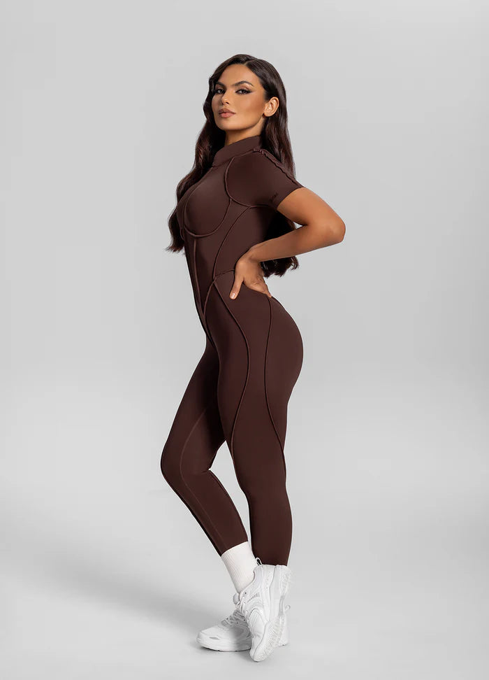 YOU.SUIT-No SleevesClose -Brown