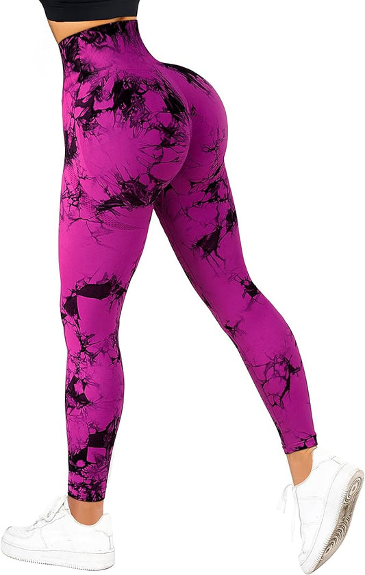 tie dye legging in dark pink