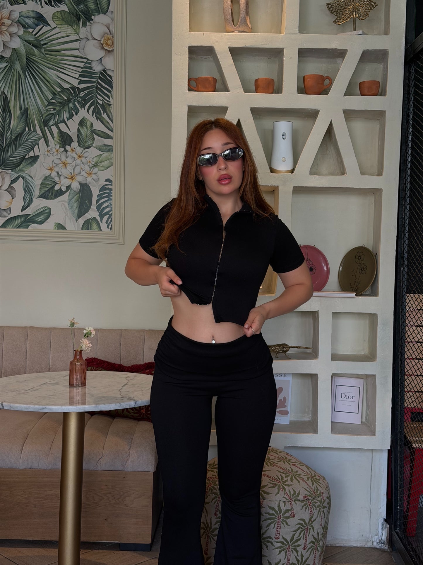 You.lounge falre set-Black