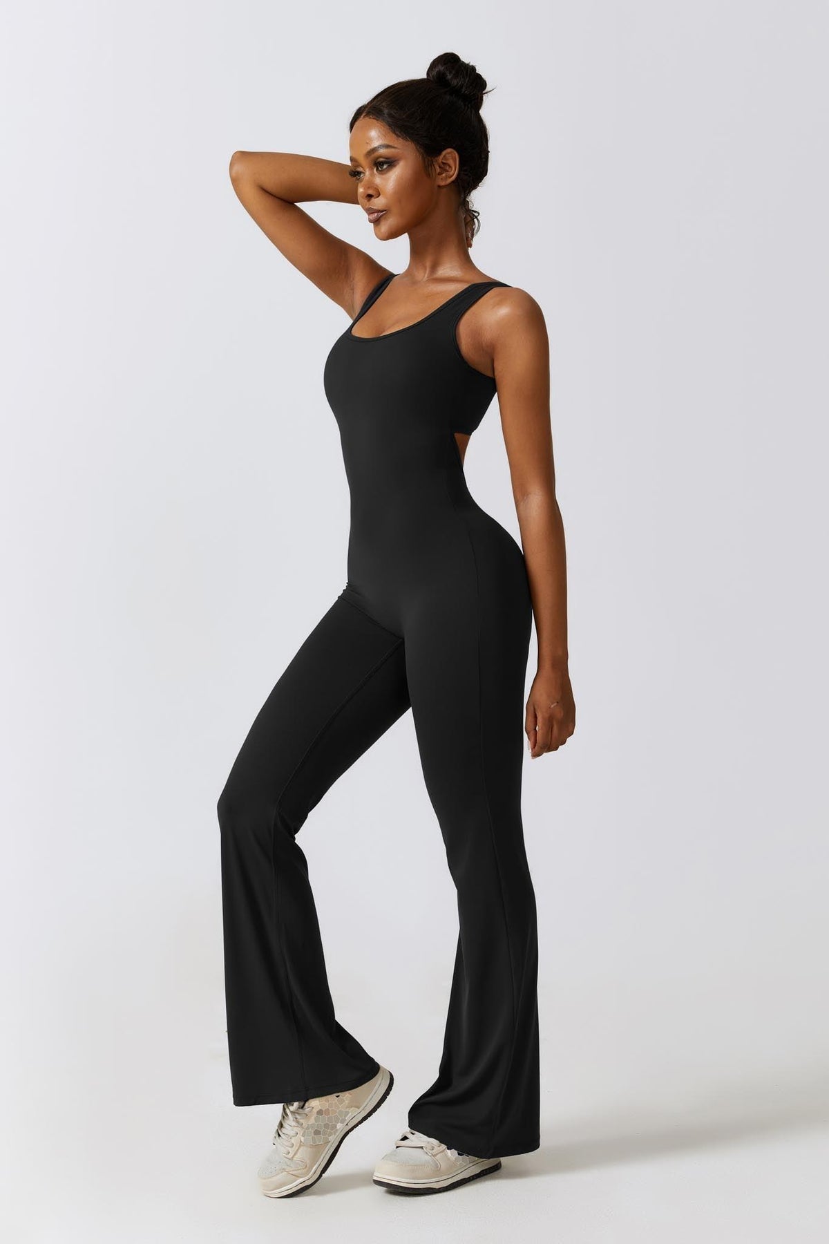 Sculpt Flare Jumpsuit – Black