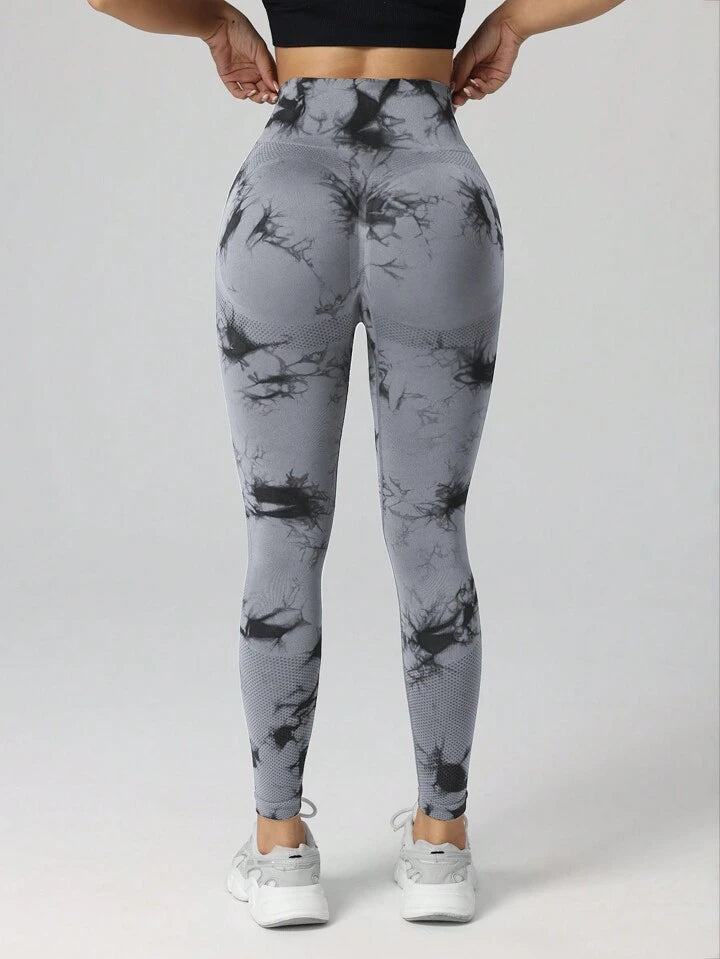 Tye Die youmi leggings in Light grey