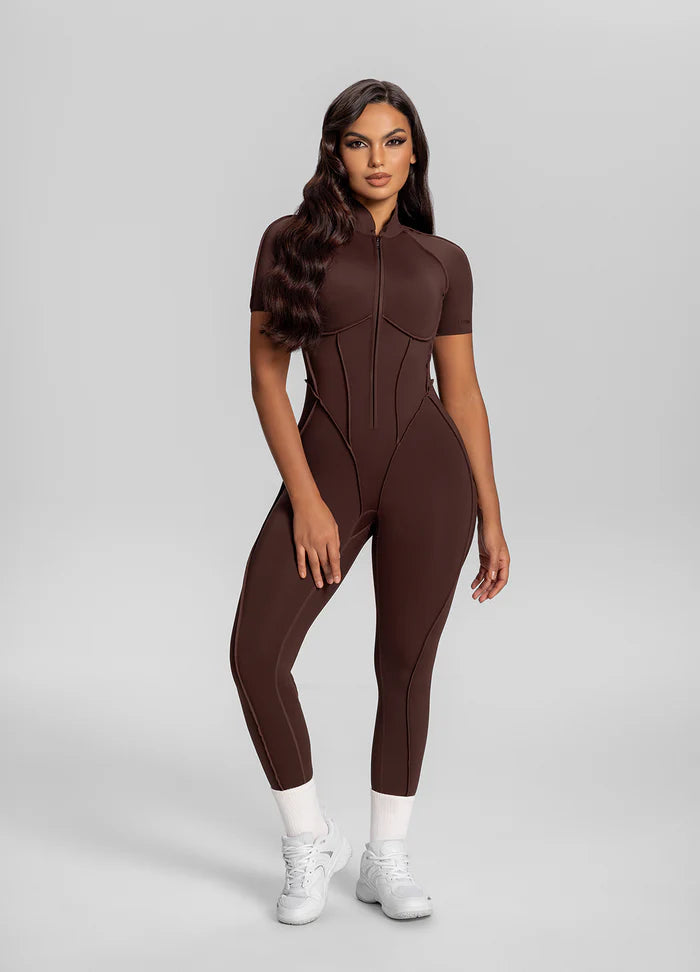 YOU.SUIT-No SleevesClose -Brown
