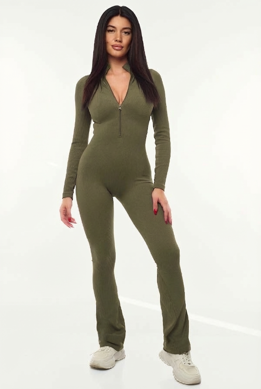 One Zip Jumpsuit-Army Green