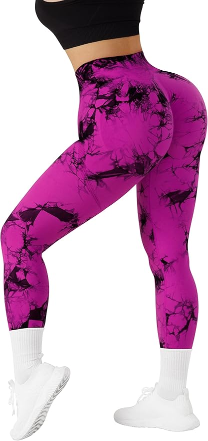 tie dye legging in dark pink