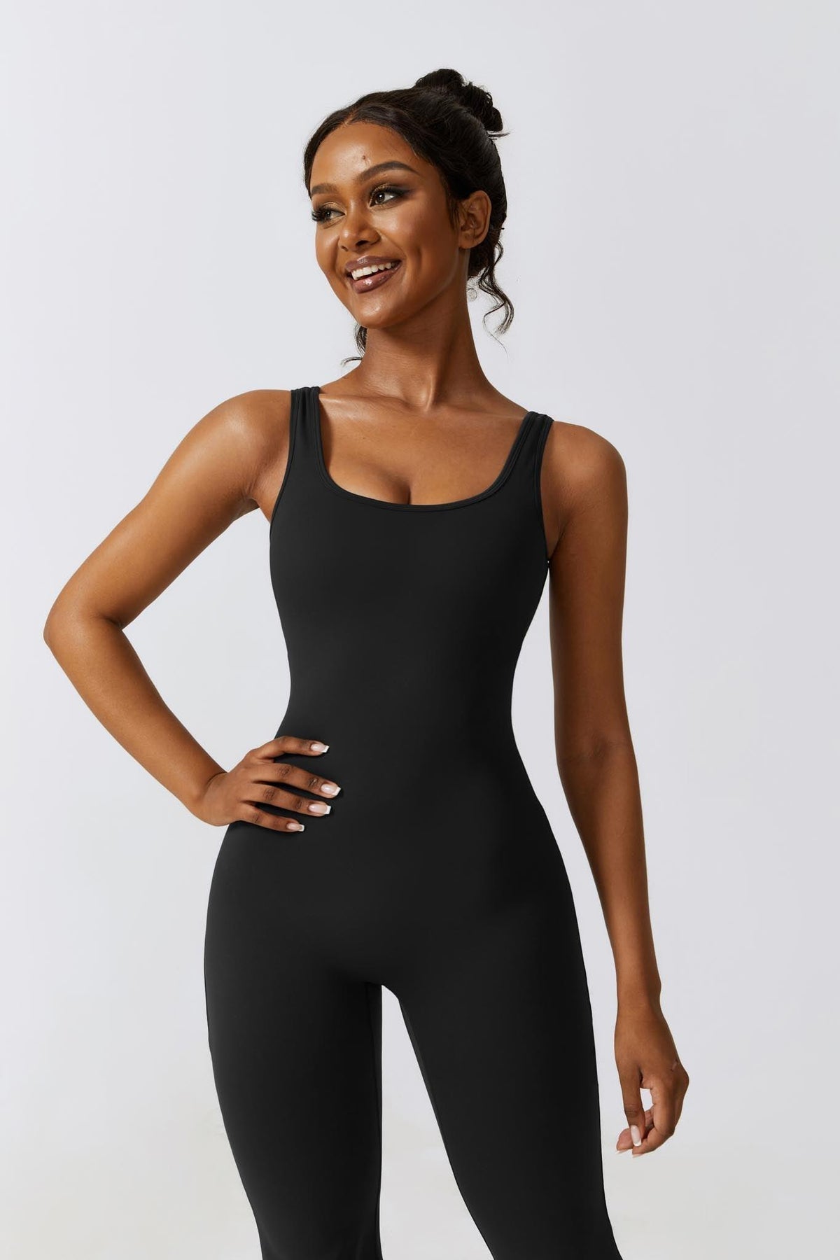 Sculpt Flare Jumpsuit – Black