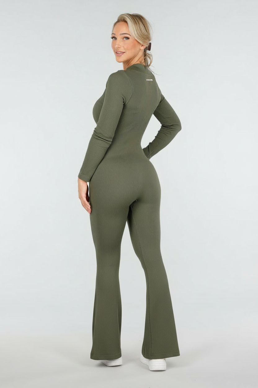 One Zip Jumpsuit-Army Green