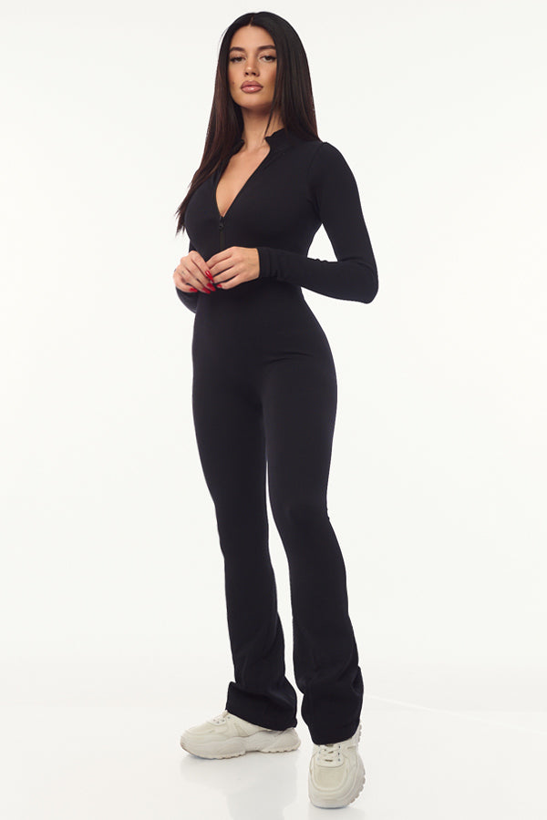 One Zip Jumpsuit-Pure Black