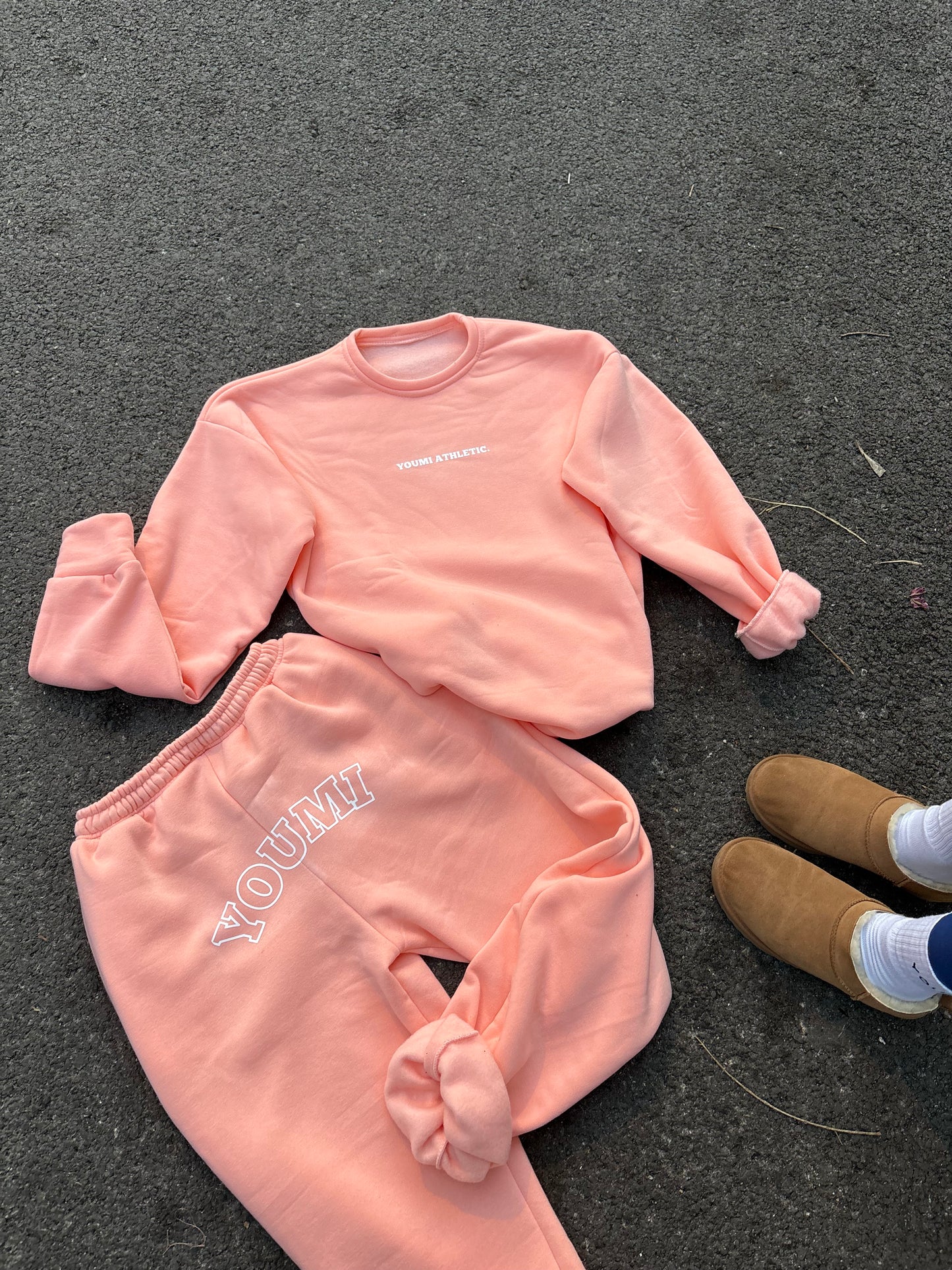 YOU.Sweat-2Pieces Oversized-Peach