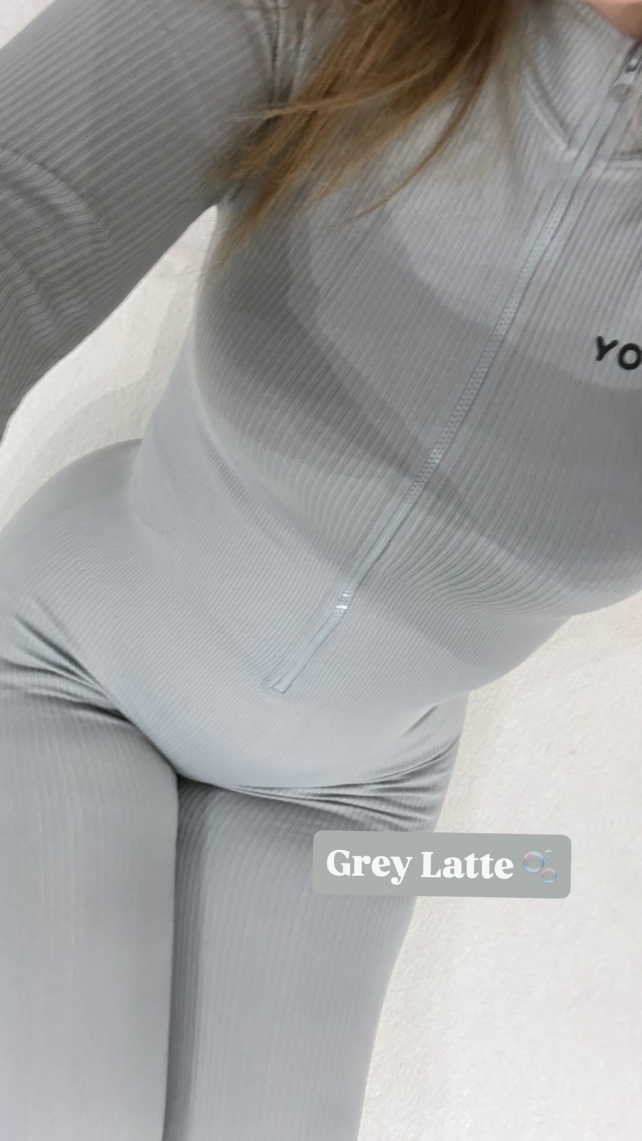 Zip Jumpsuit W Sleeves-Grey Latte