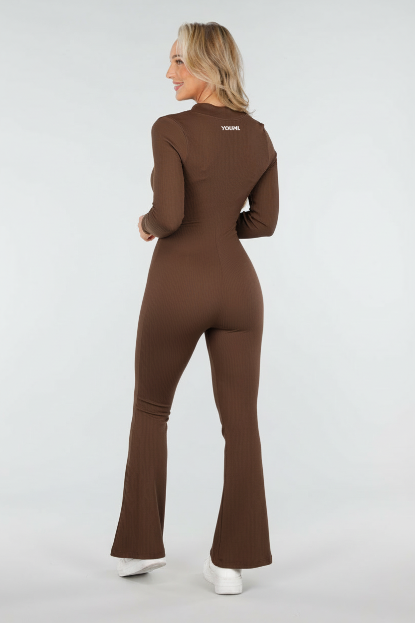 One Zip Jumpsuit-Choco