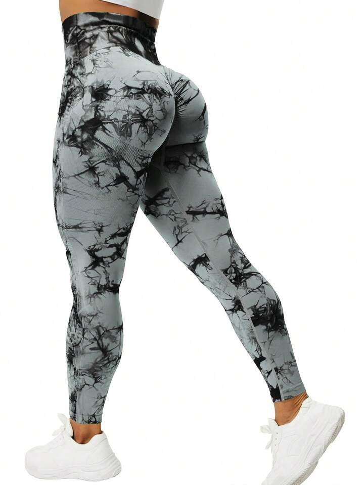 Tye Die youmi leggings in Light grey