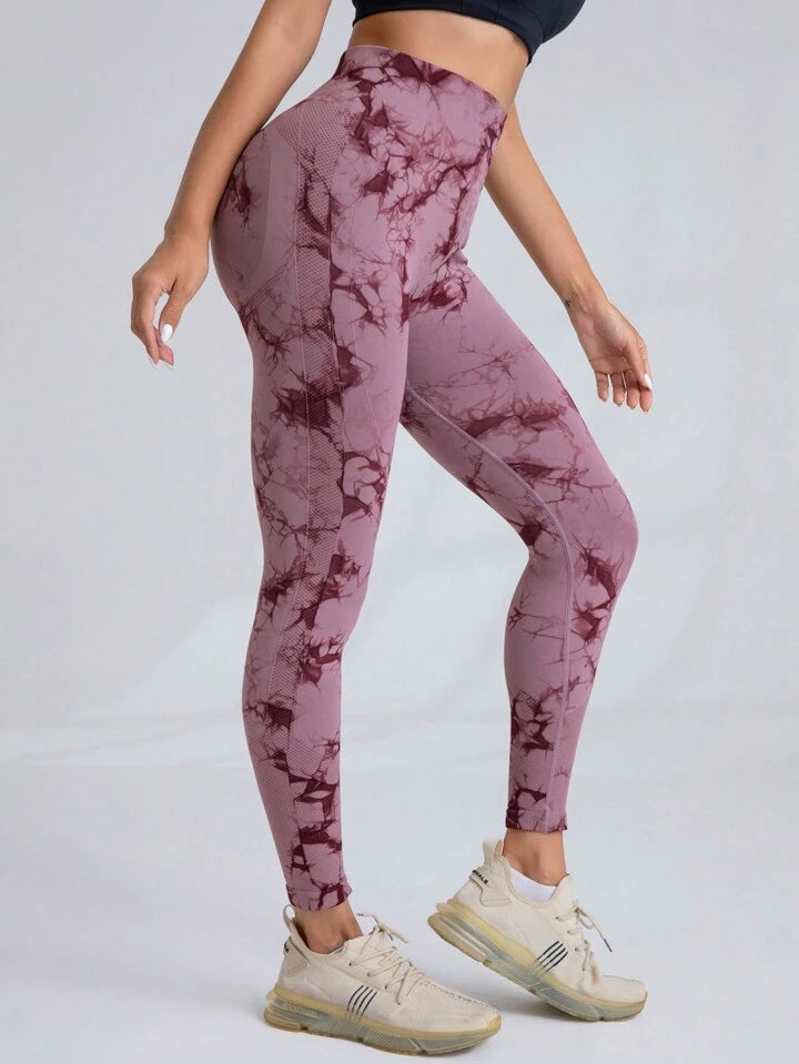 Tye Die youmi leggings red pink