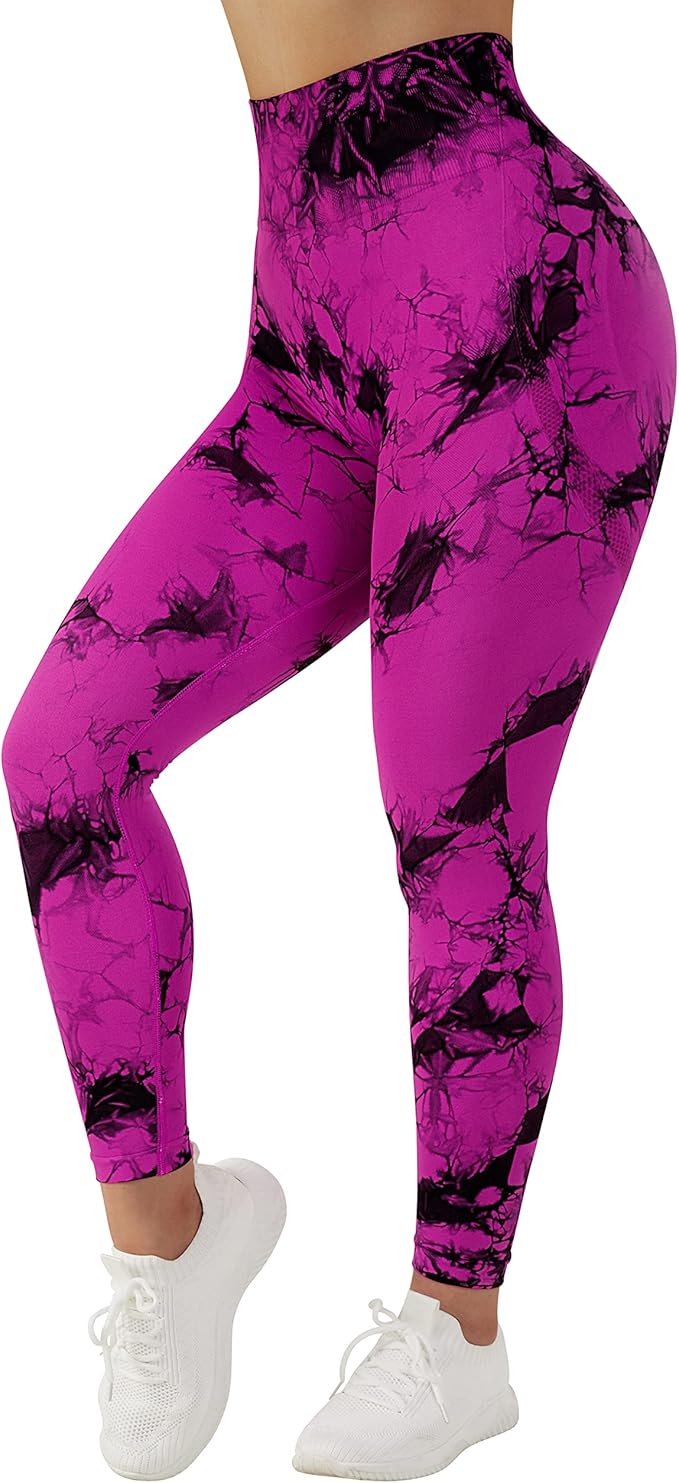 tie dye legging in dark pink