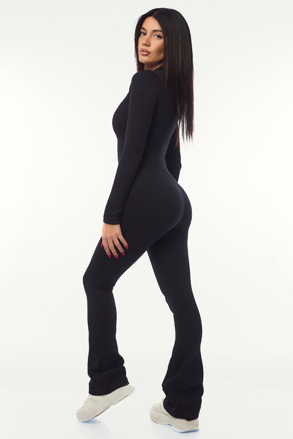 One Zip Jumpsuit-Pure Black