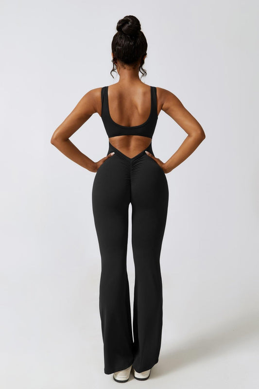 Sculpt Flare Jumpsuit – Black