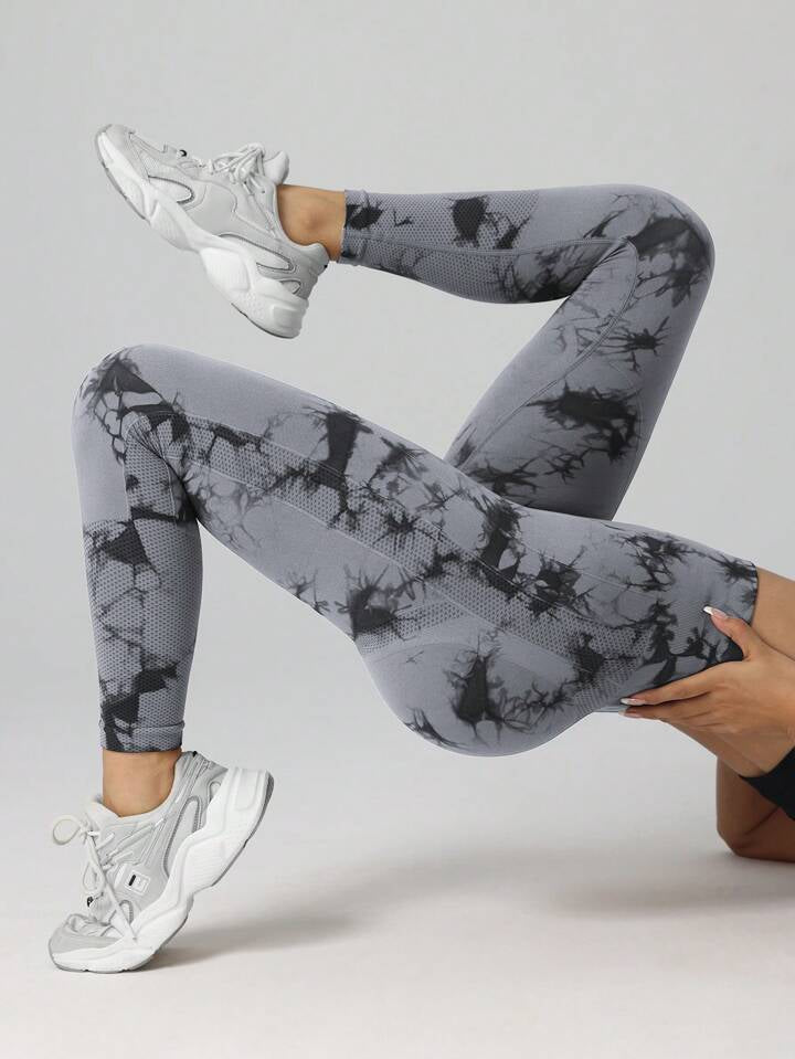 Tye Die youmi leggings in Light grey