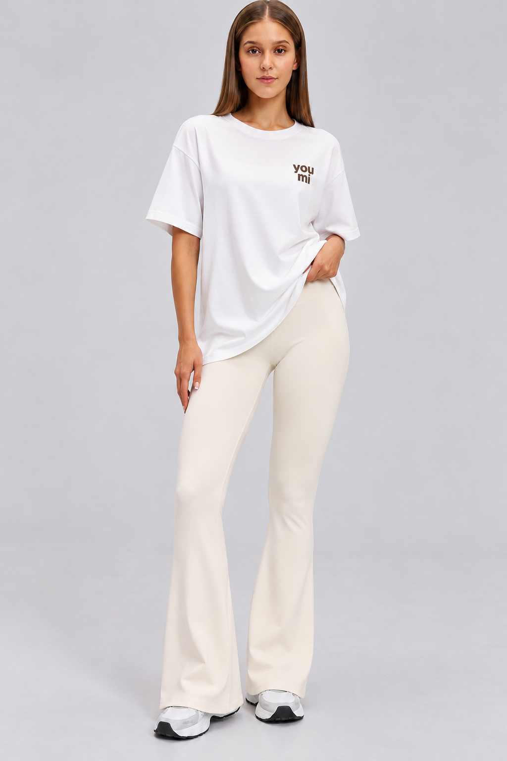 Pack set flare & T-shirt -off white