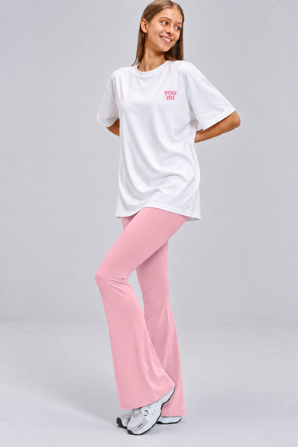 Pack set flare & T-shirt -Pink